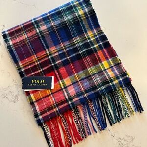 Polo Ralph Lauren Wool Scarf Plaid NWT Preppy